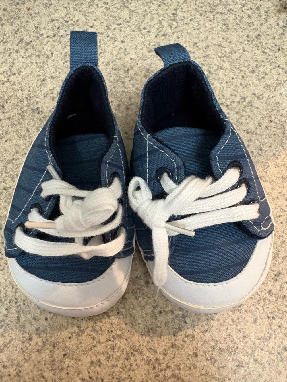 Blue and white baby sneakers